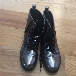 Metallic Combat Boots